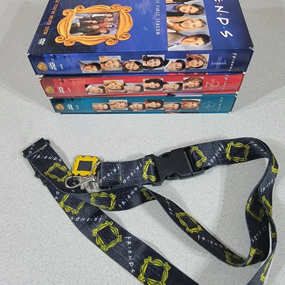 Friends seasons 1-3 dvds and lanyard